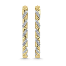Diamond 3/8 Ct.Tw. Hoop Earrings in 10K Yellow Gold