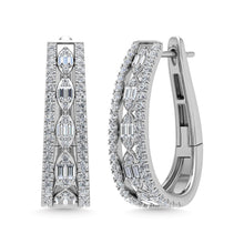 Diamond 1 Ct.Tw. Hoop Earrings in 14K White Gold