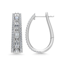 Diamond 1 Ct.Tw. Hoop Earrings in 14K White Gold