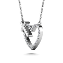 10K White Gold Diamond 1/10 Ct.Tw. Heart and Cross Pendant