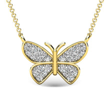 Diamond 1/10 Ct.Tw. Butterfly Pendant in 10K Yellow Gold