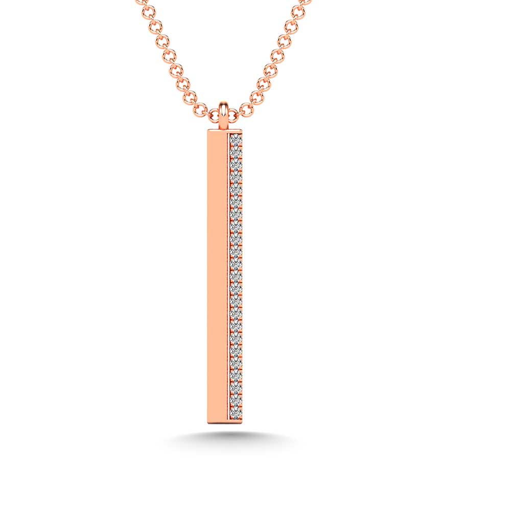Diamond 1/20 Ct.Tw. Bar Pendant in 10K Rose Gold