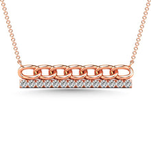 Diamond 1/5 Ct.Tw. Bar Necklace in 10K Rose Gold