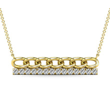 Diamond 1/5 Ct.Tw. Bar Necklace in 10K Yellow Gold