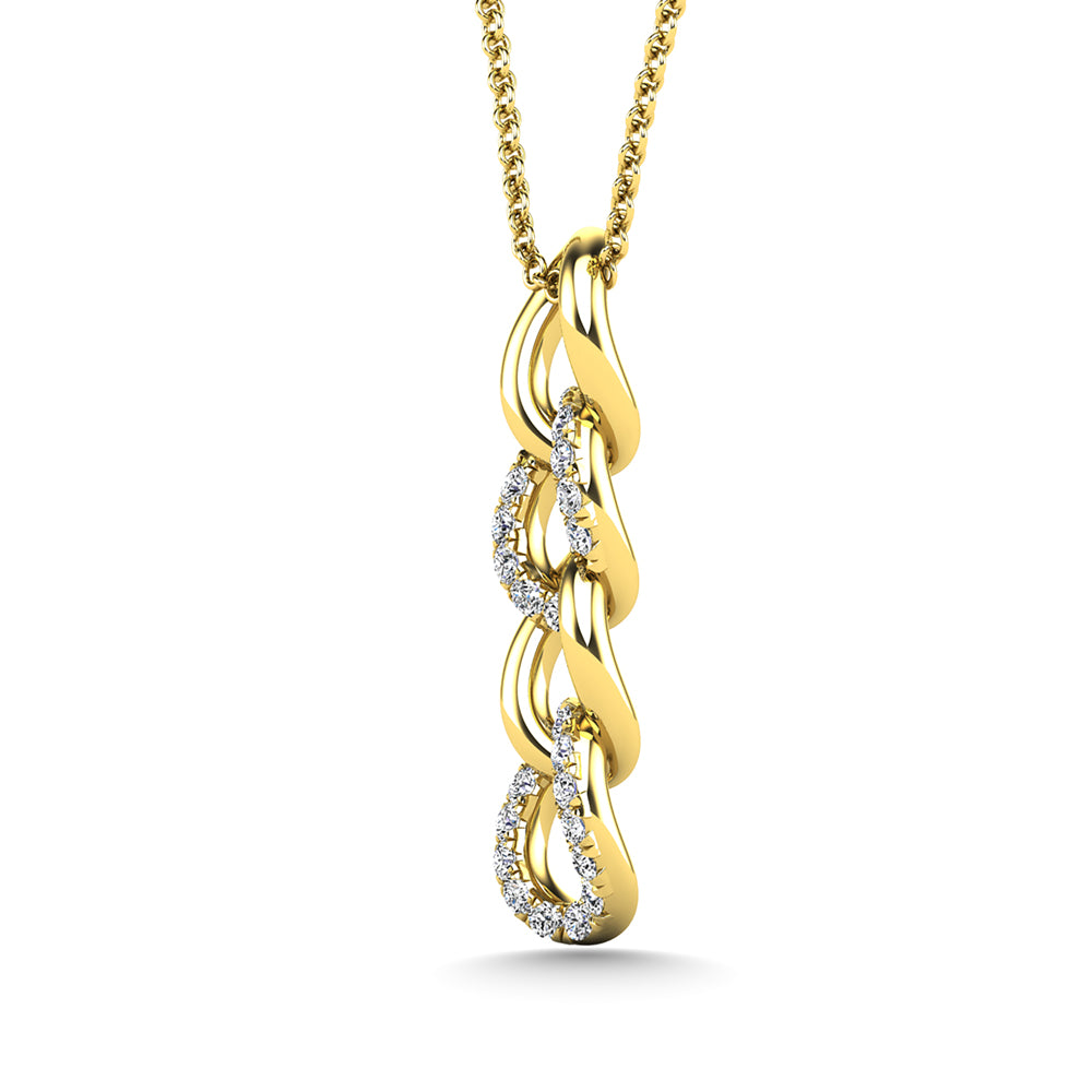 14K Yellow Gold Diamond 1/8 Ct.Tw. Fashion Pendant
