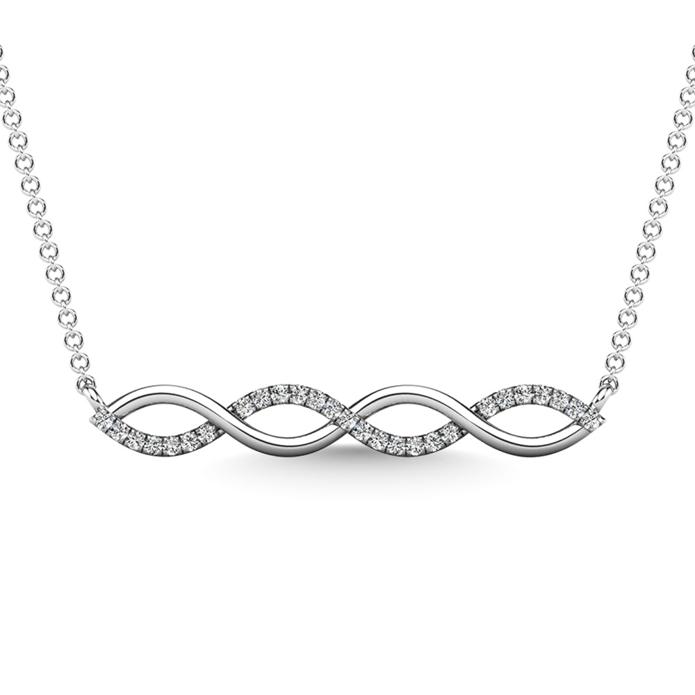 10K White Gold Diamond 1/10 Ct.Tw. Fashion Necklace