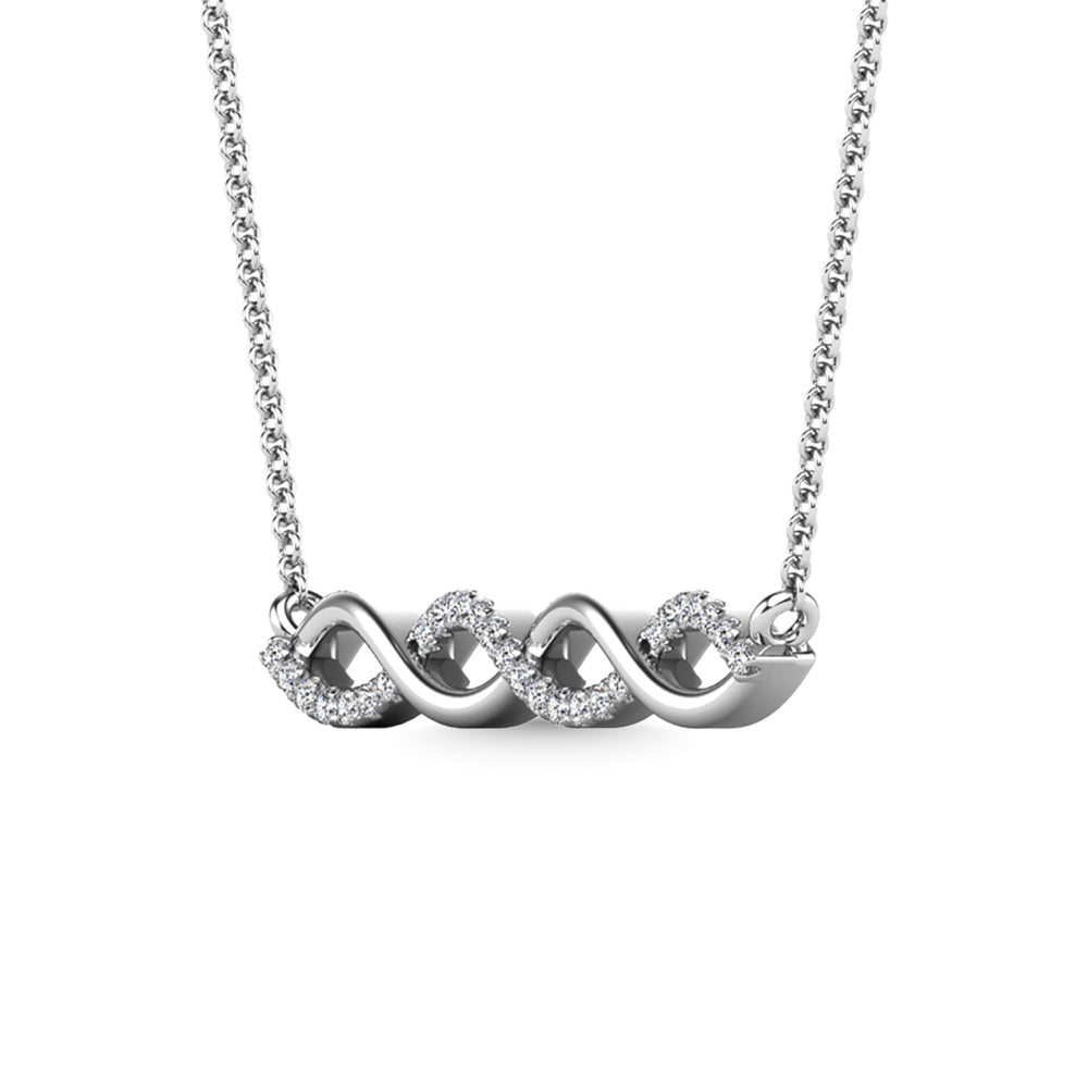 10K White Gold Diamond 1/10 Ct.Tw. Fashion Necklace