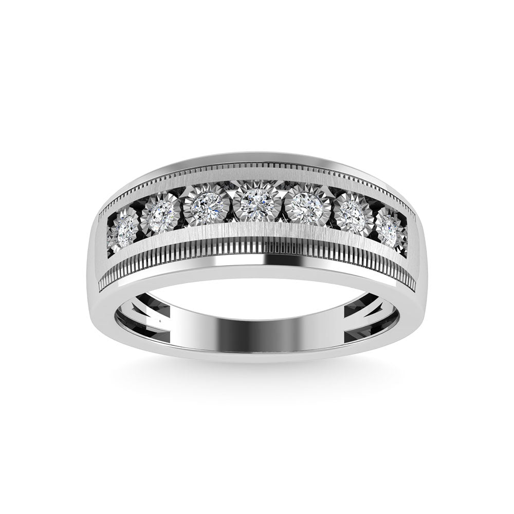 Diamond 1/4 Ct.Tw. Channel Set Mens Band in 10K White Gold