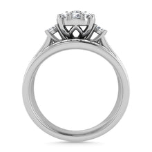 Diamond 1 Ct.Tw. Round and Tapper head Ring in 10K White Gold