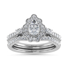 10K White Gold Diamond 1 Ct.Tw. Pear Shape Bridal Ring
