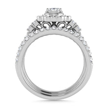 10K White Gold Diamond 1 Ct.Tw. Pear Shape Bridal Ring