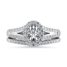 10K White Gold Diamond 1 Ct.Tw. Oval Shape Bridal Ring
