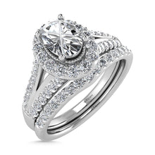 10K White Gold Diamond 1 Ct.Tw. Oval Shape Bridal Ring