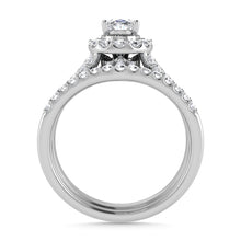 10K White Gold Diamond 1 Ct.Tw. Oval Shape Bridal Ring