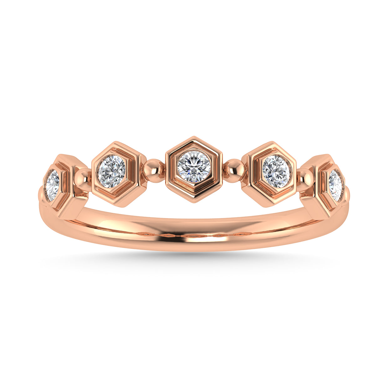 Diamond 1/8 Ct.Tw. Stack Band in 10K Rose Gold