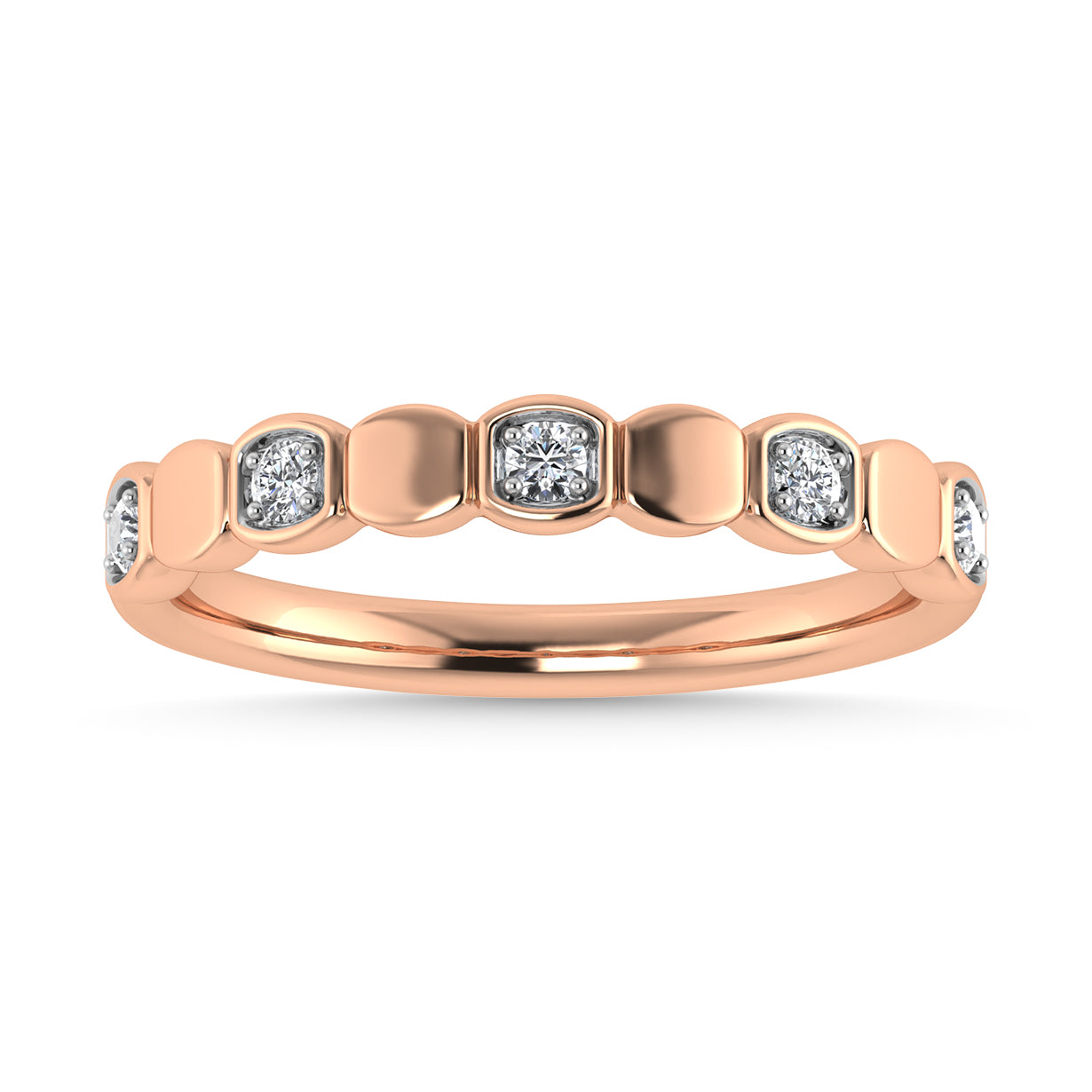 Diamond 1/8 Ct.Tw. Stack Band in 10K Rose Gold
