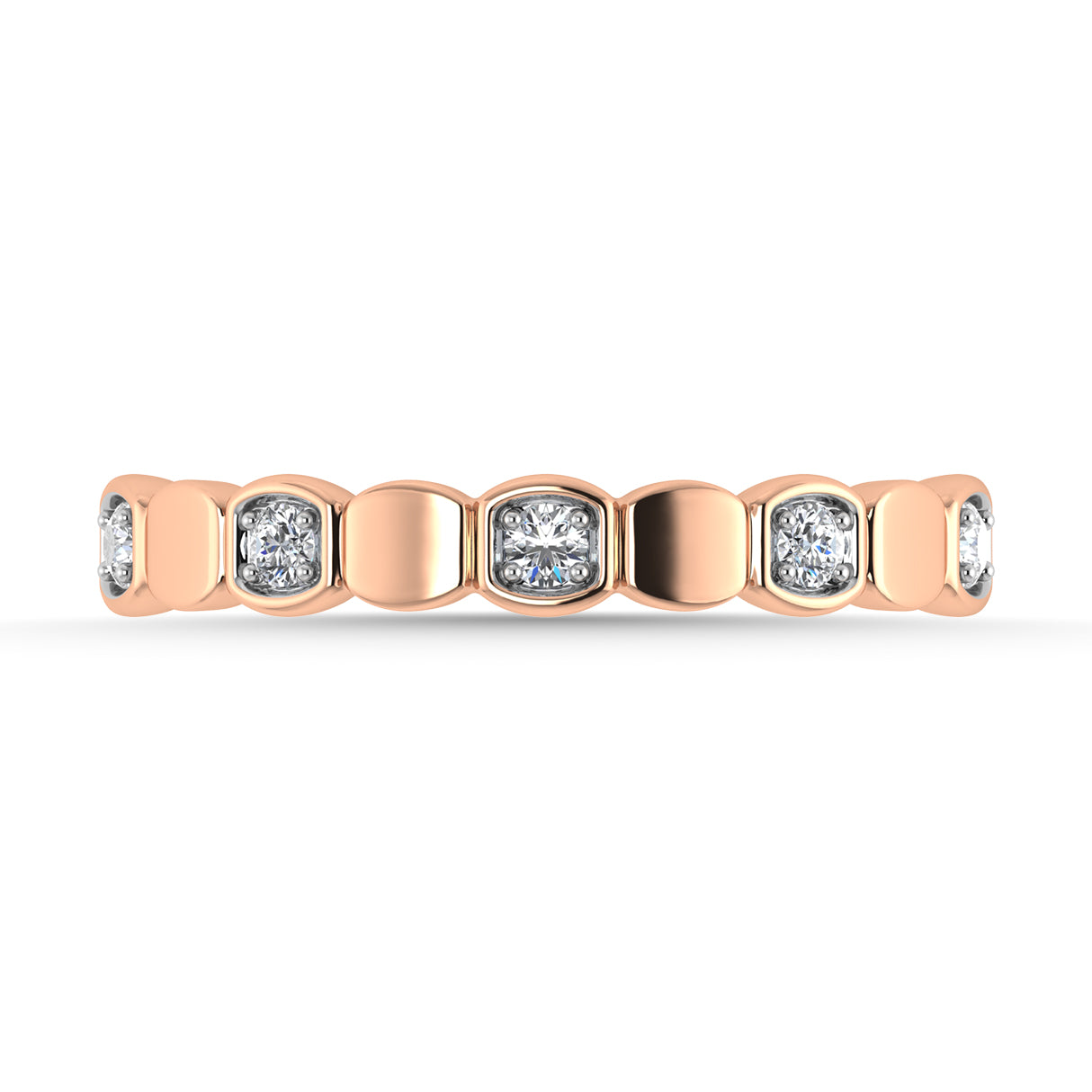 Diamond 1/8 Ct.Tw. Stack Band in 10K Rose Gold