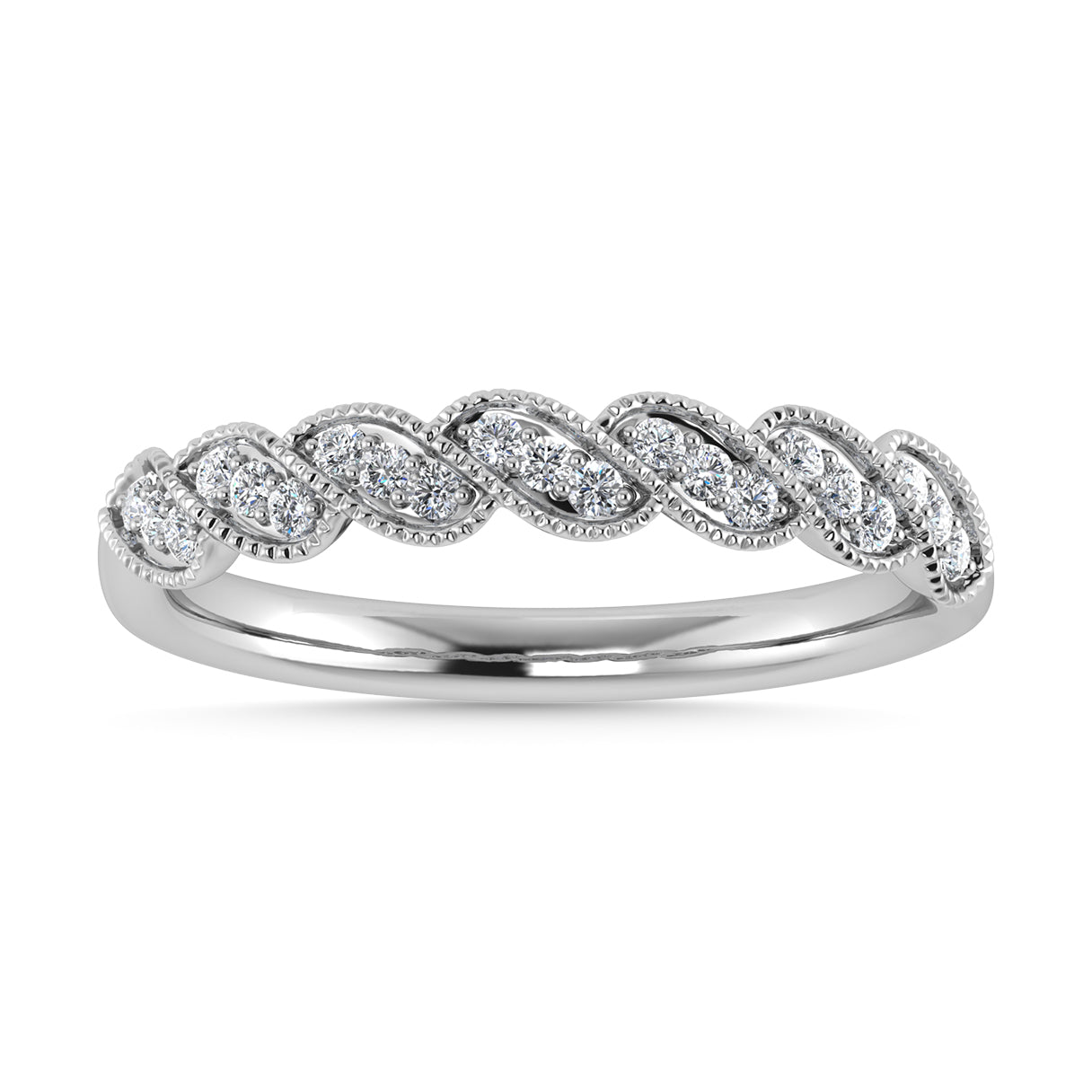 Diamond 1/6 Ct.Tw. Stack Band in 10K White Gold