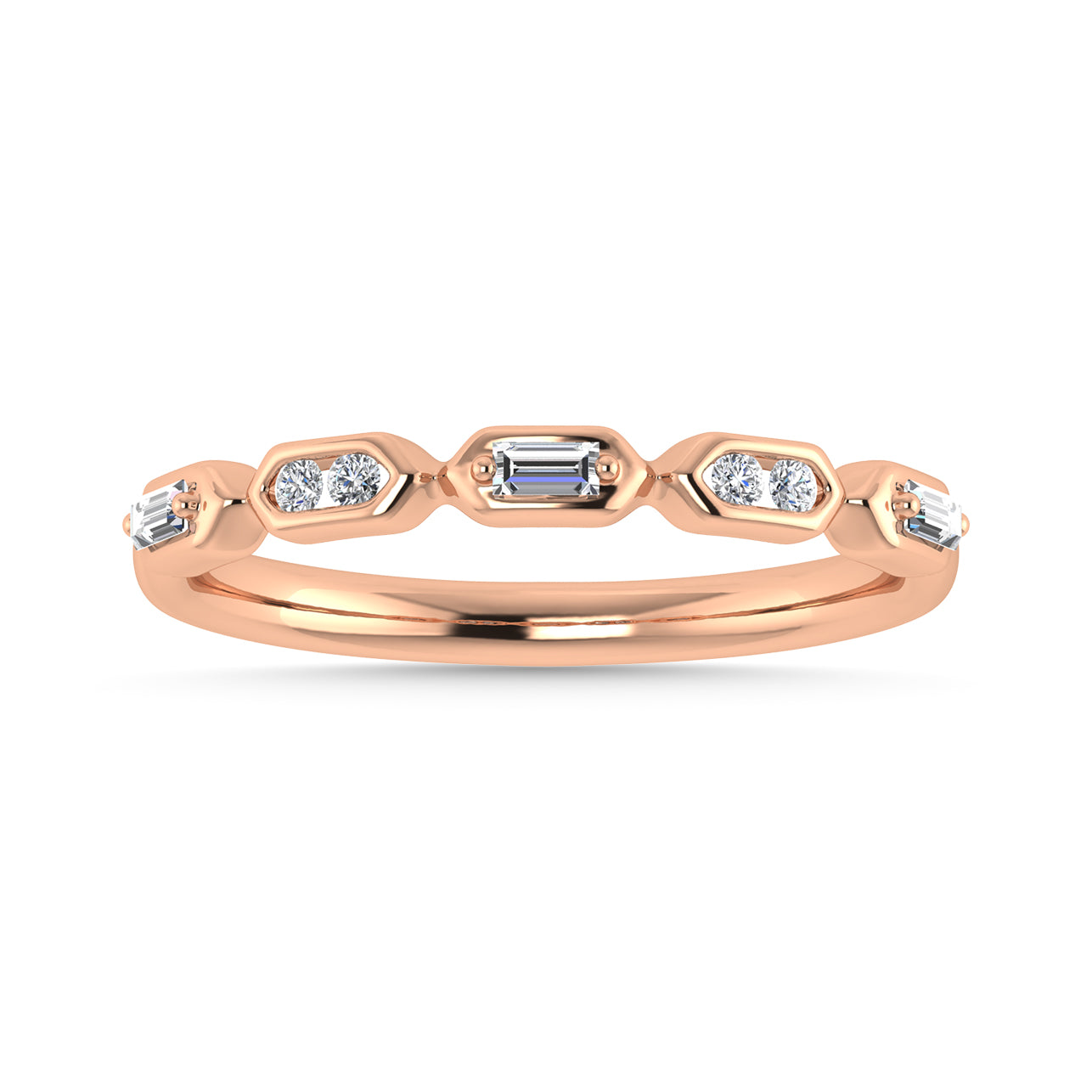 Diamond 1/6 Ct.Tw. Stack Band in 14K Rose Gold