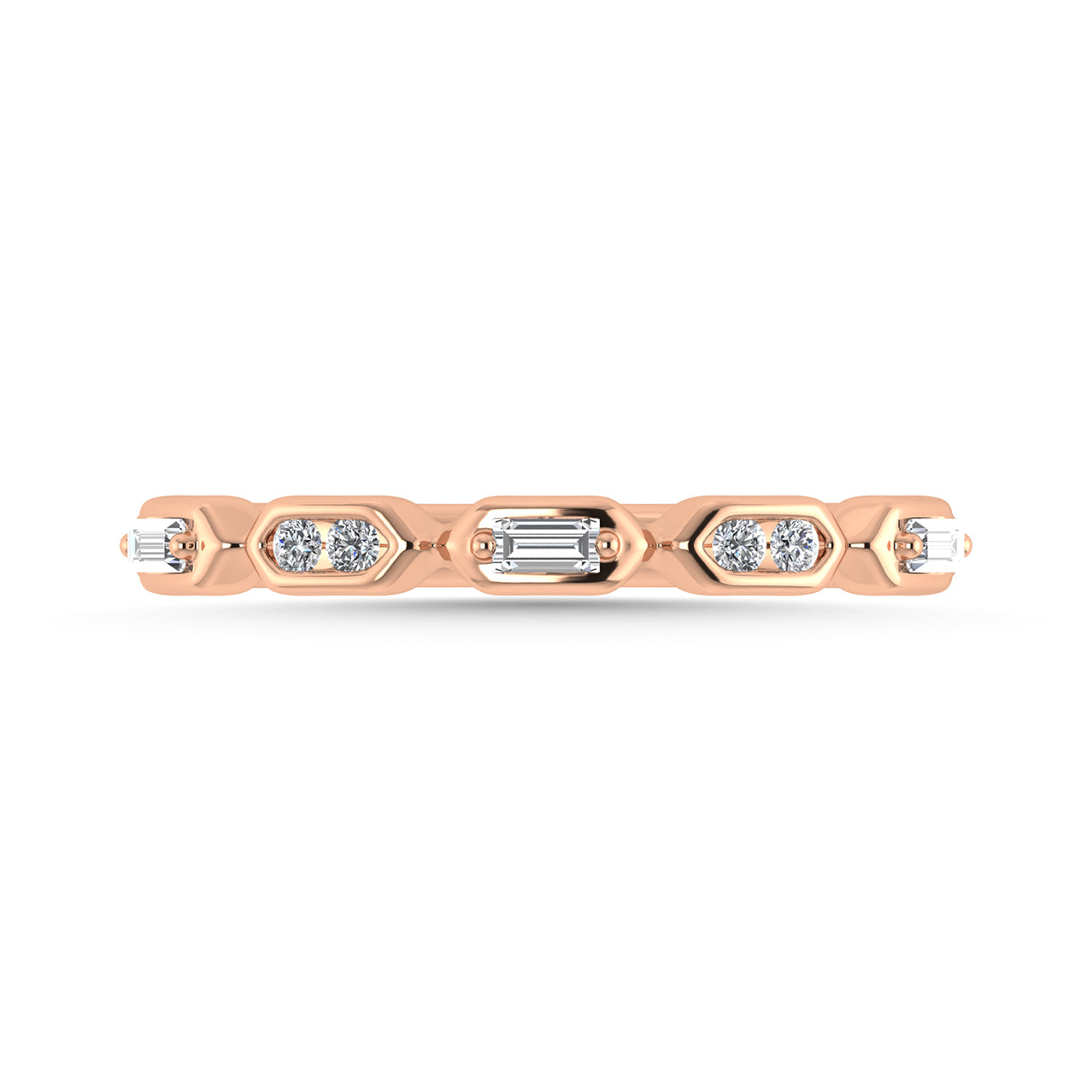 Diamond 1/6 Ct.Tw. Stack Band in 14K Rose Gold