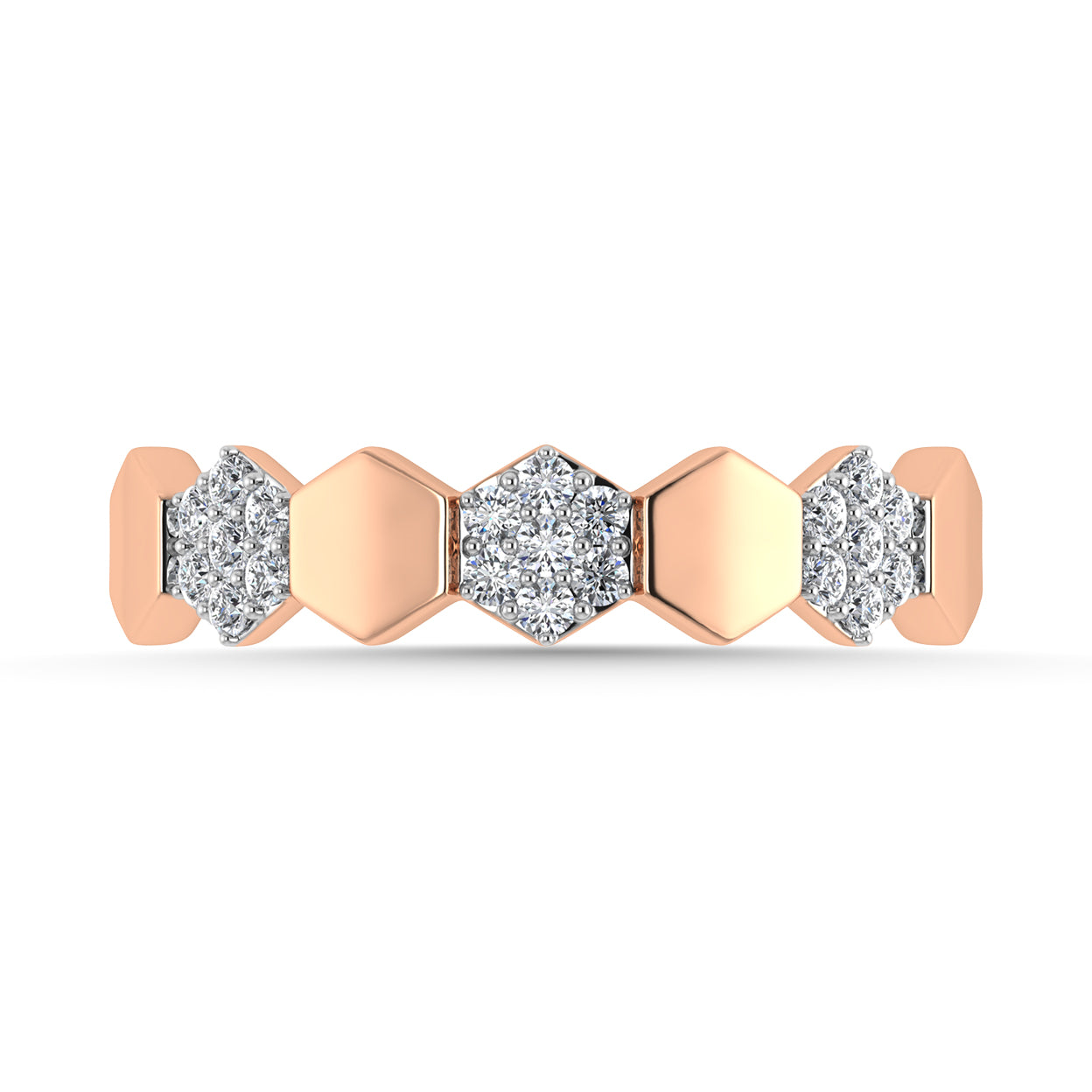 Diamond 1/6 Ct.Tw. Stack Band in 10K Rose Gold