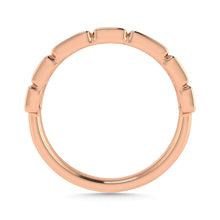 Diamond 1/5 Ct.Tw. Round and Straight Baguette Stack Band in 14K Rose Gold