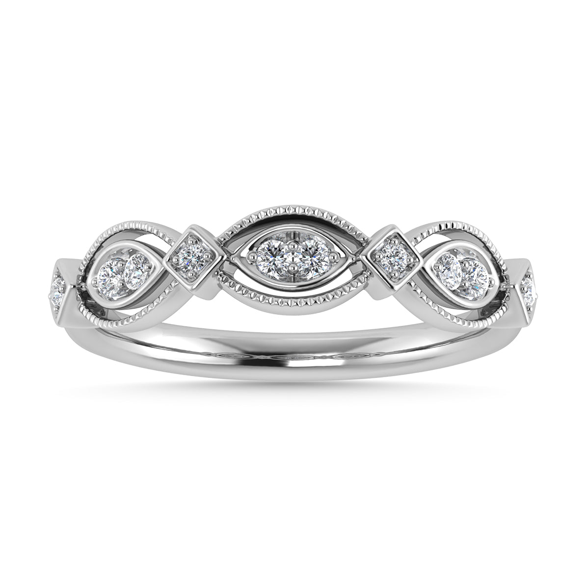 Diamond 1/6 Ct.Tw. Stack Band in 14K White Gold