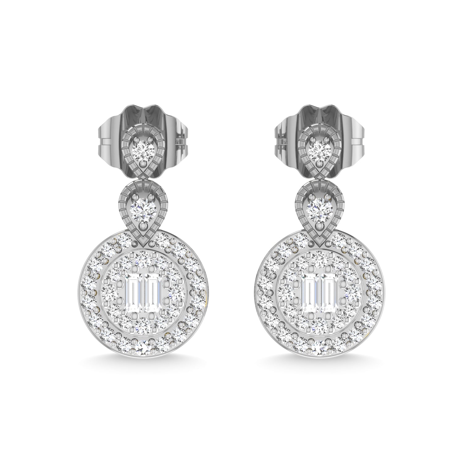 14K White Gold Diamond 1/3 Ct.Tw. Fashion Earrings