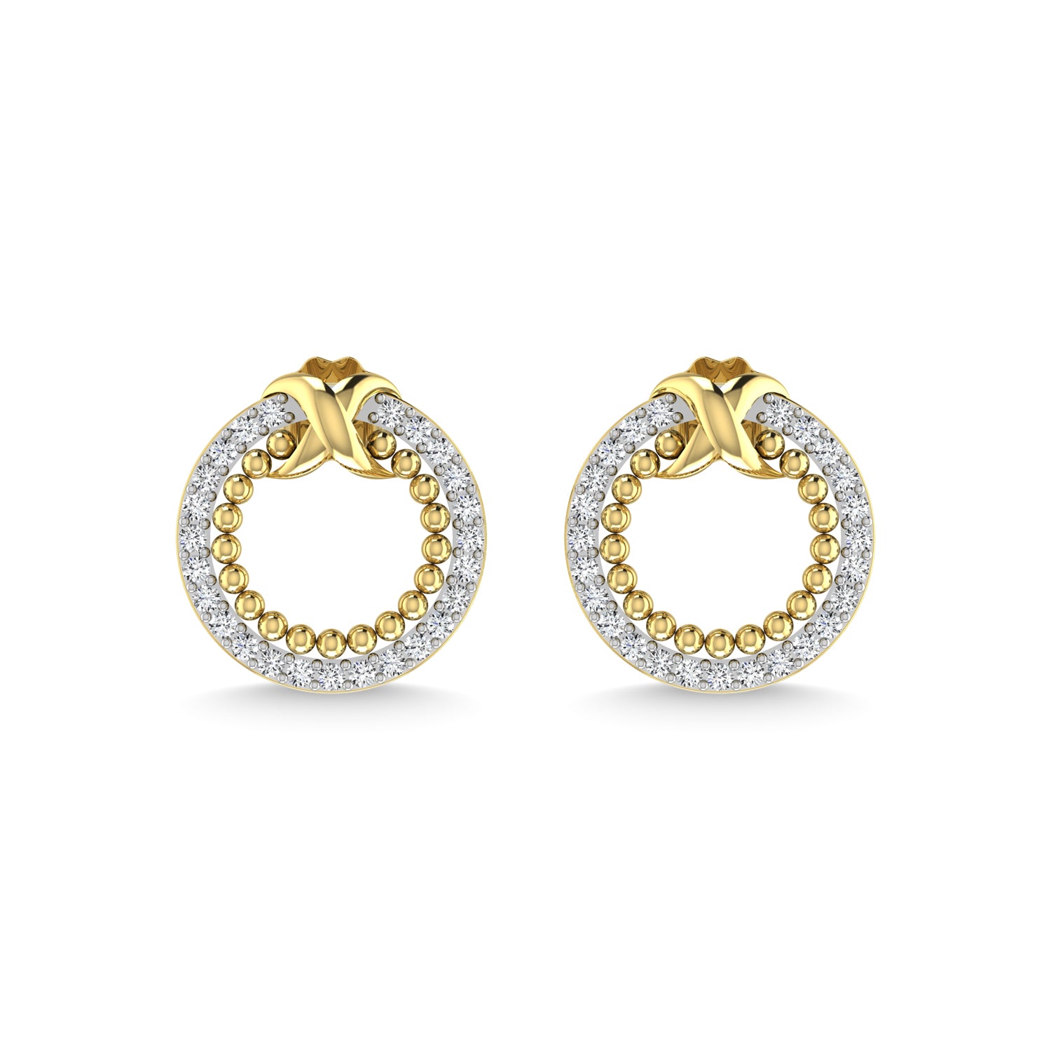 10K Yellow Gold Diamond 1/4 Ct.Tw. Fashion Earrings