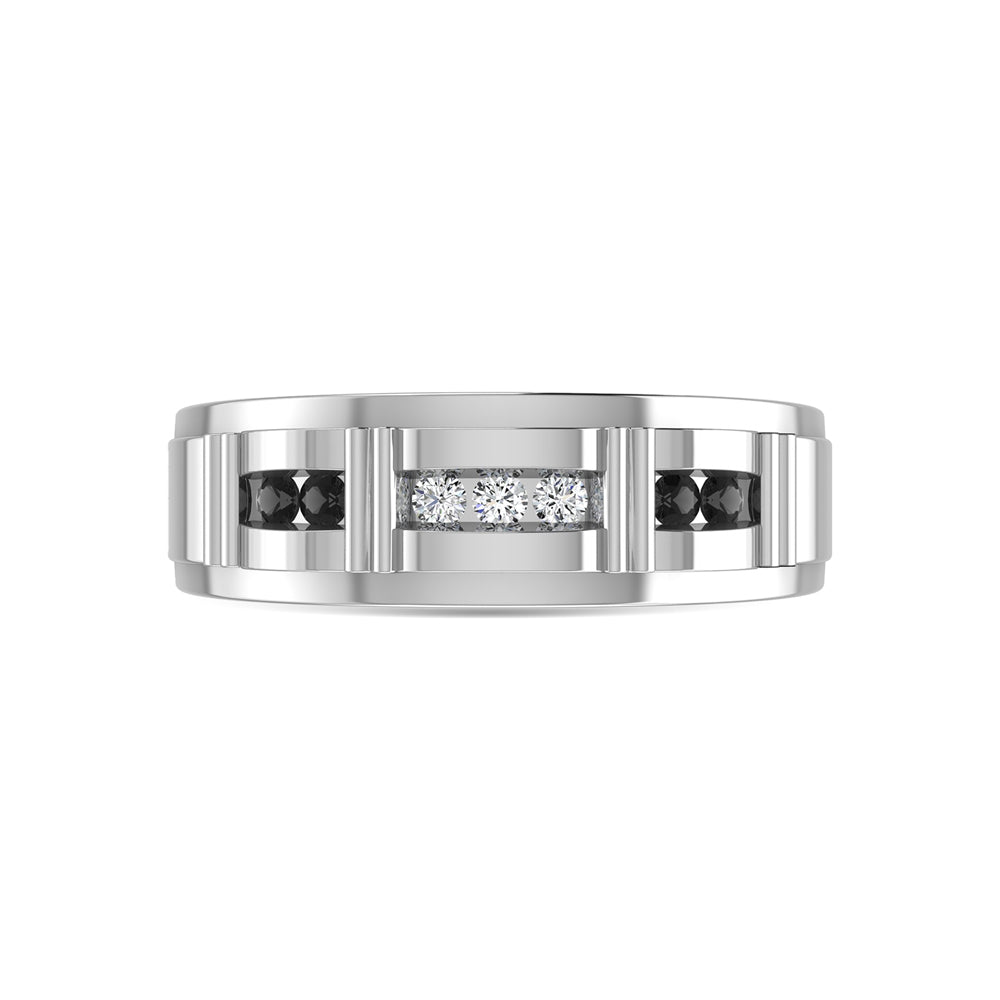 10K White Gold Diamond 1/4 Ct.Tw. Mens Band