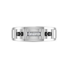 10K White Gold Diamond 1/4 Ct.Tw. Mens Band