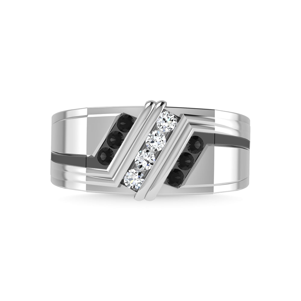 10K White Gold Diamond 1/2 Ct.Tw. Mens Band