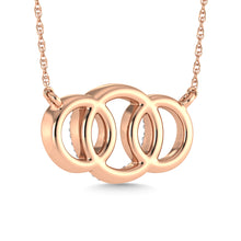 10K Rose Gold Diamond 1/10 Ct.Tw. Interlinked Circle Fashion Necklace