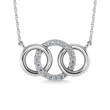 10K White Gold Diamond 1/10 Ct.Tw. Interlinked Circle Fashion Necklace