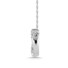 10K White Gold Diamond 1/10 Ct.Tw. Interlinked Circle Fashion Necklace