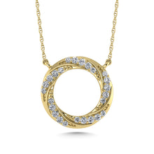 10K Yellow Gold Diamond 1/6 Ct.Tw. Circle Fashion Necklace