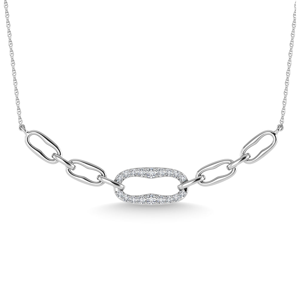 10K White Gold Diamond 1/6 Ct.Tw. Fashion Necklace