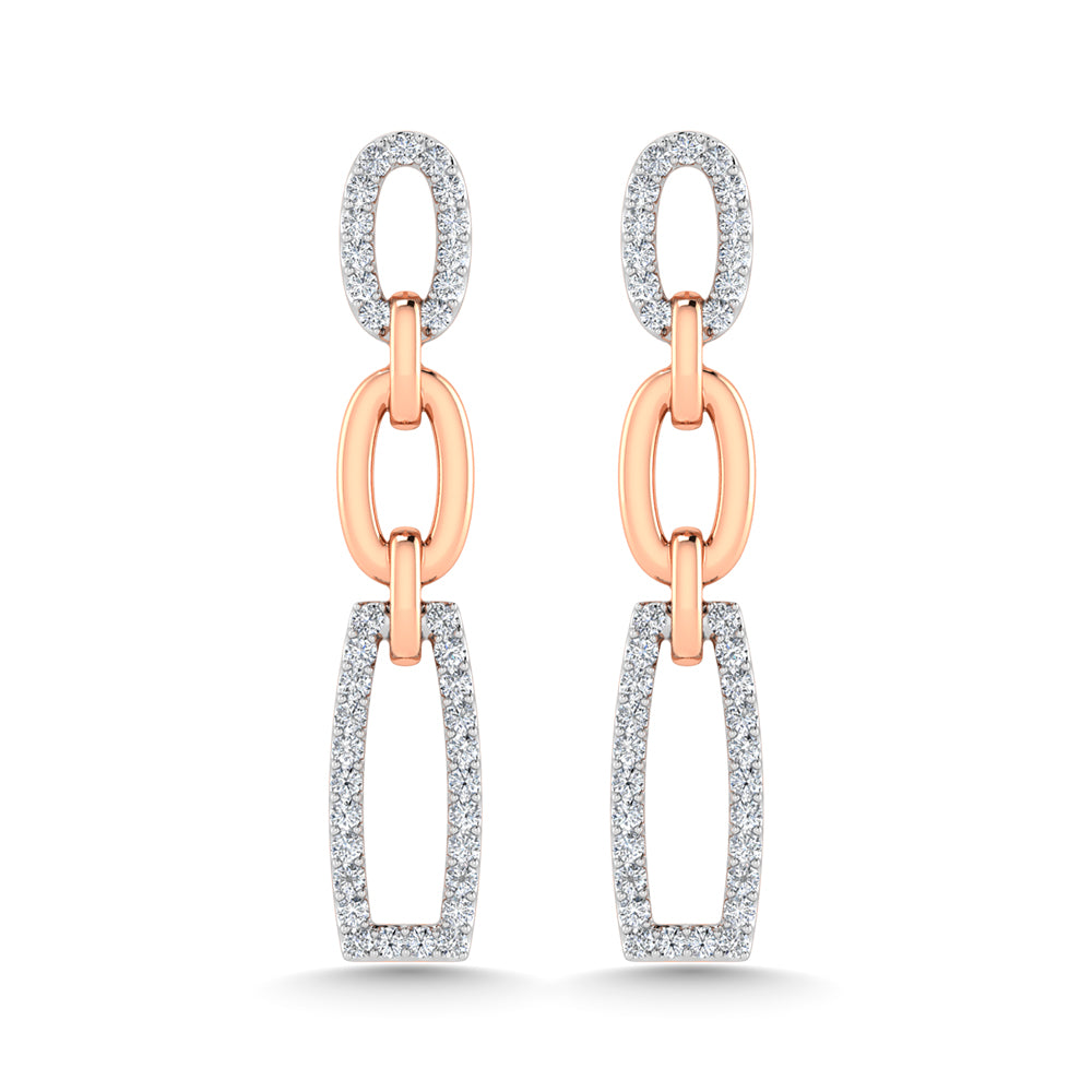 14K Two Tone Diamond 1/5 Ct.Tw. Fashion Earrings