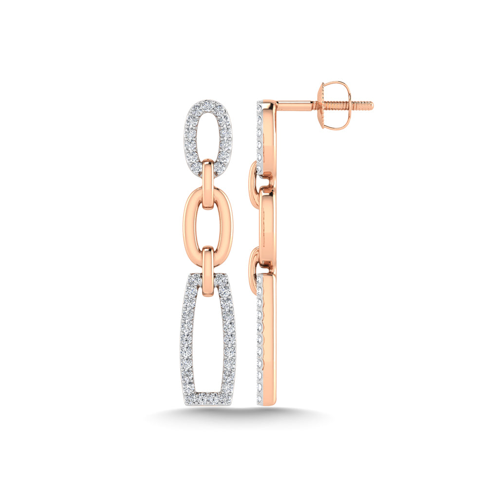 14K Two Tone Diamond 1/5 Ct.Tw. Fashion Earrings