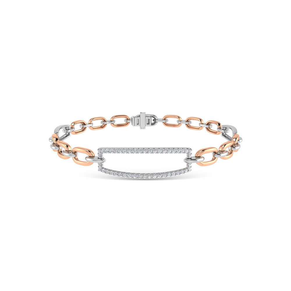 10K Two Tone Diamond 1/4 Ct.Tw. Fashion Bracelet