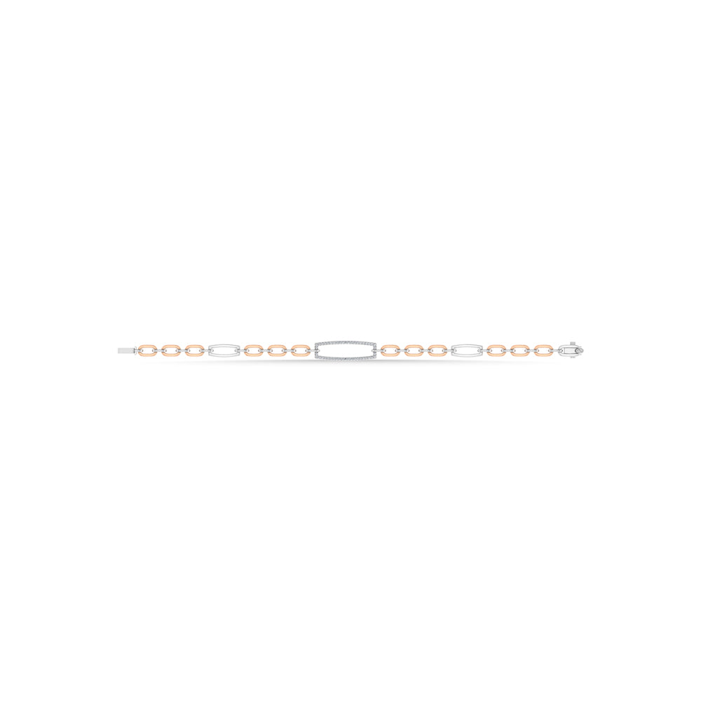 10K Two Tone Diamond 1/4 Ct.Tw. Fashion Bracelet