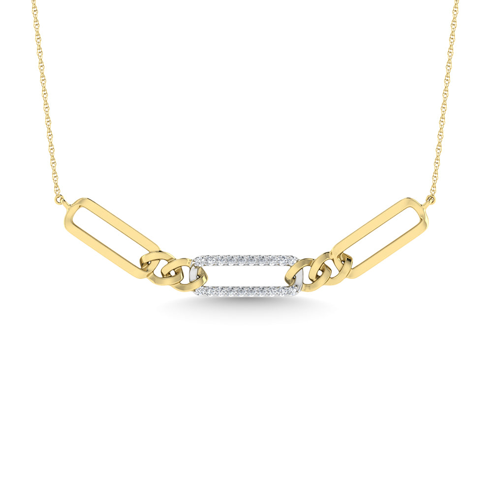 10K Two Tone Diamond 1/10 Ct.Tw. Fashion Necklace
