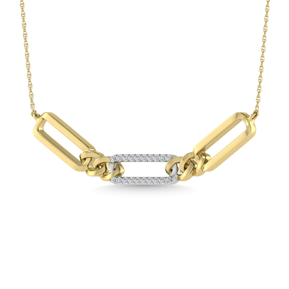 10K Two Tone Diamond 1/10 Ct.Tw. Fashion Necklace