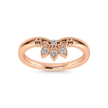 14K Rose Gold Diamond 1/20 Ct.Tw. Chevron Band