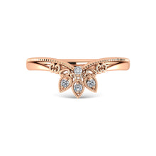 14K Rose Gold Diamond 1/20 Ct.Tw. Chevron Band