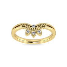 14K Yellow Gold Diamond 1/20 Ct.Tw. Chevron Band