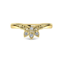 14K Yellow Gold Diamond 1/20 Ct.Tw. Chevron Band