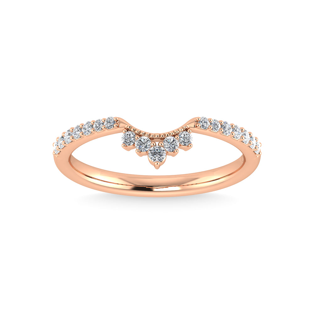 14K Rose Gold Diamond 1/5 Ct.Tw. Chevron Band