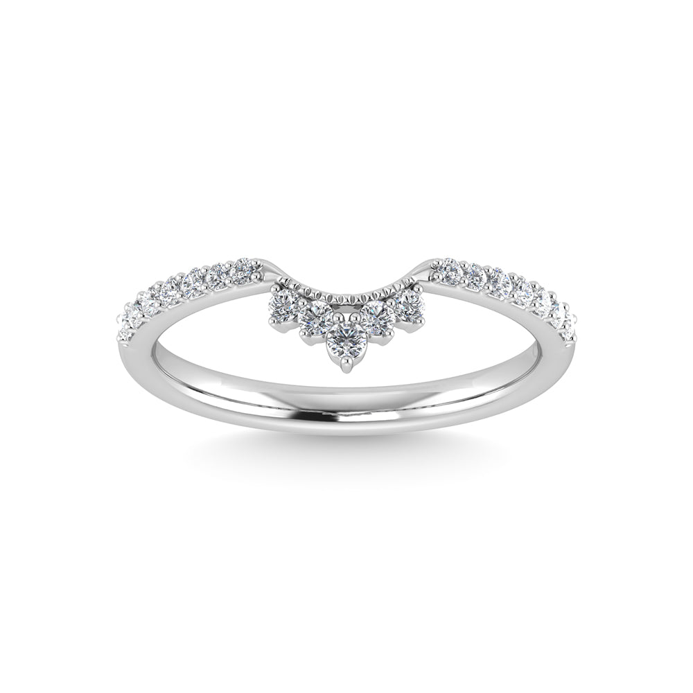 14K White Gold Diamond 1/5 Ct.Tw. Chevron Band