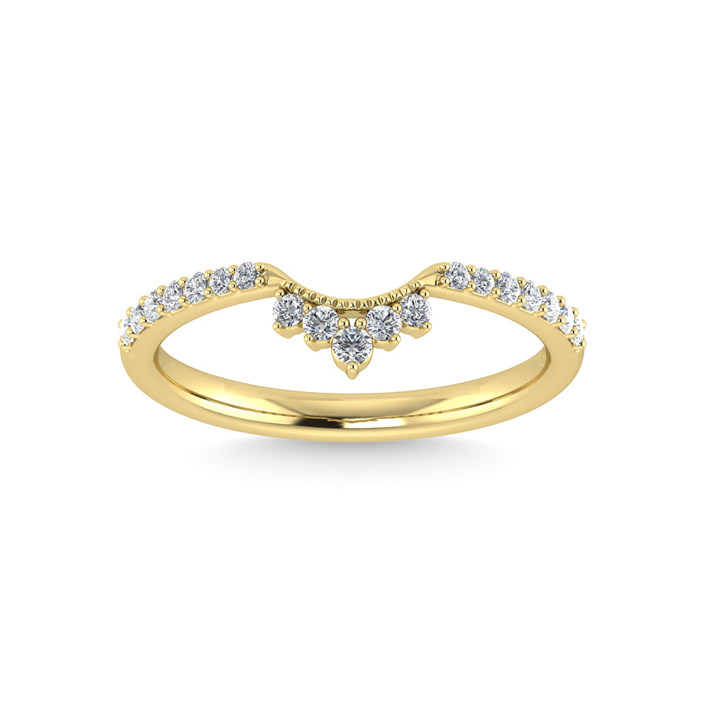 14K Yellow Gold Diamond 1/5 Ct.Tw. Chevron Band